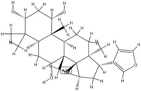 (13α,17α)-14β,15β:21,23-Diepoxy-4,4,8-trimethyl-24-nor-5α-chola-20,22-diene-1α,3α,7α-triol Struktur