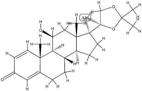 (20R)-11β,17-Dihydroxy-20,21-[isopropylidenebisoxy]pregna-1,4-dien-3-one Struktur