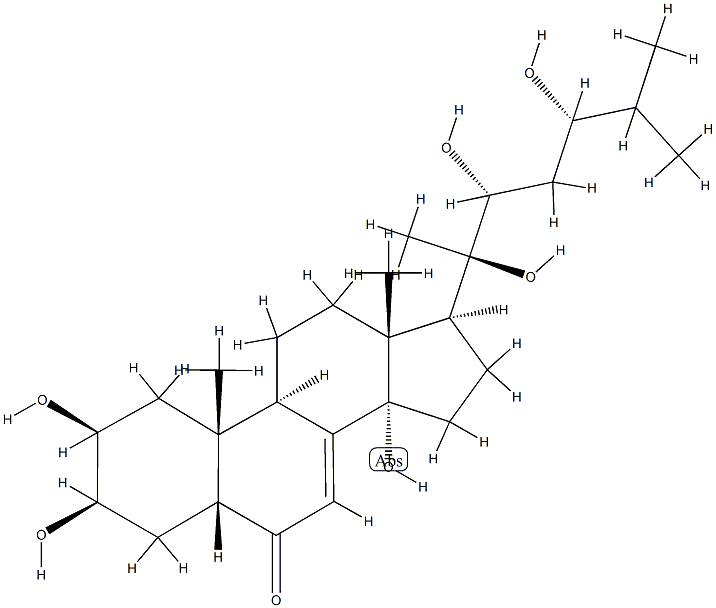 (20R,22R,24S)-2β,3β,14α,20,22,24-Hexahydroxy-5β-cholesta-7-ene-6-one Struktur