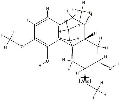 3,6α-Dimethoxy-17-methylmorphinan-4,7α-diol Struktur