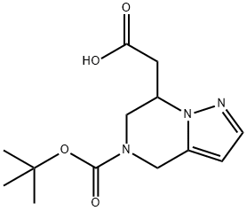 2-(5-(Tert-Butoxycarbonyl)-4,5,6,7-Tetrahydropyrazolo[1,5-A]Pyrazin-7-Yl)Acetic Acid(WX141778) Struktur