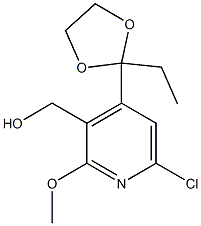 6-CHLORO-4-(2-ETHYL-1,3-DIOXOLAN-2-YL)-2-METHOXYPYRIDIN-3-YL]METHANOL Struktur