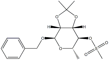 Benzyl 2-O,3-O-isopropylidene-6-deoxy-α-L-mannopyranoside methanesulfonate Struktur