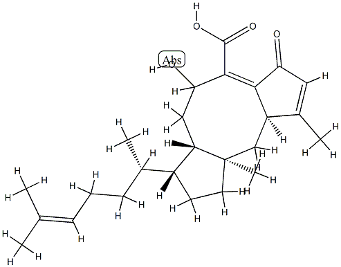 8-Hydroxy-5-oxoophiobola-3,6,19-trien-25-oic acid Struktur