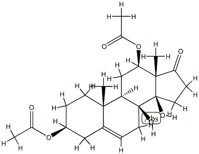 3β,12β-Bis(acetyloxy)-8,14β-dihydroxyandrost-5-en-17-one Struktur