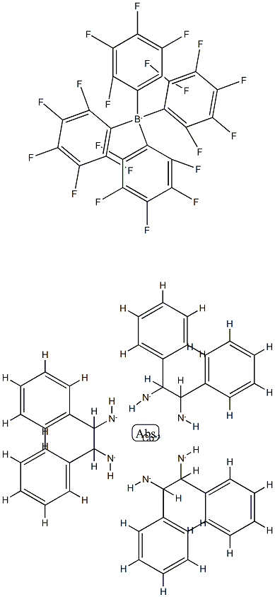 delta-Tris[(1S,2S)-1,2-diphenyl-1,2-ethanediamine]cobalt(III) chloride tetrakis(2,3,4,5,6-pentafluorophenyl)borate trihydrate SKJ-3 Struktur