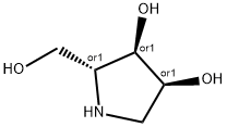 3,4-Pyrrolidinediol, 2-(hydroxymethyl)-, (2R,3R,4S)-rel- Struktur