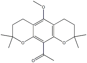 1-(3,4,7,8-Tetrahydro-5-methoxy-2,2,8,8-tetramethyl-2H,6H-benzo[1,2-b:5,4-b']dipyran-10-yl)ethanone Struktur