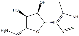 D-Ribitol, 5-amino-1,4-anhydro-5-deoxy-1-C-(5-methyl-1H-imidazol-4-yl)-, (1S)- (9CI) Struktur