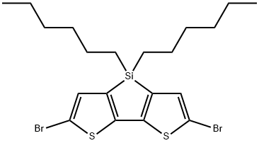 2,6-Dibromo-4,4-dihexyl-4H-silolo[3,2-b:4,5-b']dithiophene Struktur