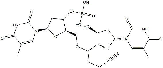 thymidylyl-(3'-5')-thymidine cyanoethyl phosphotriester Struktur