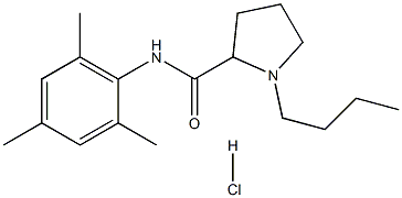 2,4,6-Trimethylanylide-1-butylpyrrolidinecarbonoic 2-acid hydrochloride Struktur