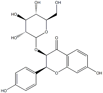 (2R,3R)-3-(β-D-Glucopyranosyloxy)-2,3-dihydro-7-hydroxy-2-(4-hydroxyphenyl)-4H-1-benzopyran-4-one Struktur