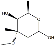 3-C-Methyl-3-O-methyl-2,6-dideoxy-D-xylo-hexopyranose Struktur