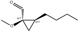 Cyclopropanecarboxaldehyde, 2-butyl-1-methoxy-, (1R,2S)-rel- (9CI) Struktur