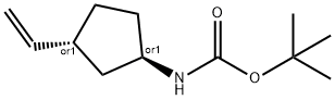 Carbamic acid, [(1R,3R)-3-ethenylcyclopentyl]-, 1,1-dimethylethyl ester, rel- Struktur