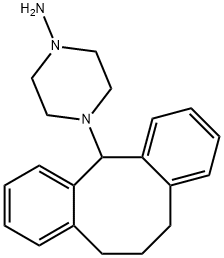 4-(5,6,7,12-Tetrahydrodibenzo[a,d][8]annulen-12-yl)piperazin-1-amine Struktur