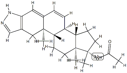 17-Methyl-2'H-androst-2-eno[3,2-c]pyrazole-4,6-dien-17β-ol acetate Struktur