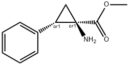 Cyclopropanecarboxylic acid, 1-amino-2-phenyl-, methyl ester, (1R,2S)-rel- Struktur