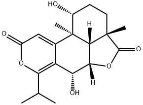 (1R)-1,2,3,3a,5aβ,6,10b,10cβ-Octahydro-1,6α-dihydroxy-3aβ,10bα-dimethyl-7-isopropyl-4H,9H-furo[2',3',4':4,5]naphtho[2,1-c]pyran-4,9-dione Struktur