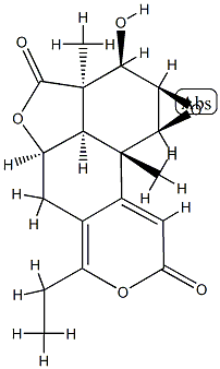 (1aR)-1aβ,2a,4aβ,4bβ,5,9cβ-Hexahydro-2α-hydroxy-2aβ,9bα-dimethyl-6-ethyl-2H,3H-furo[2',3',4':4,5]oxireno[7,8]naphtho[2,1-c]pyran-3,8(9bH)-dione Struktur