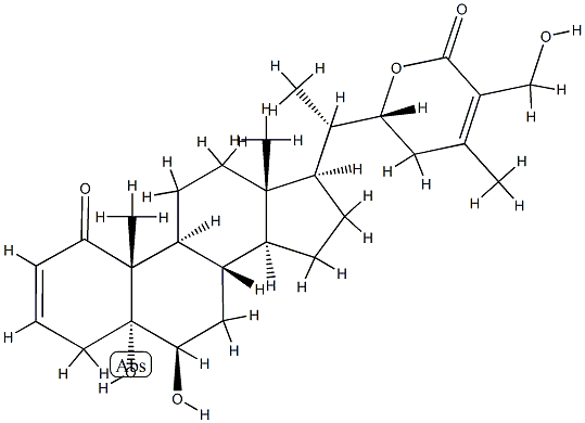 (22R)-5,6β,22,27-Tetrahydroxy-1-oxo-5α-ergosta-2,24-dien-26-oic acid δ-lactone Struktur