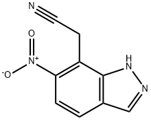 2-(6-nitro-1H-indazol-7-yl)acetonitrile Struktur