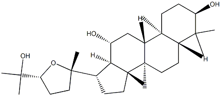 (20S,24R)-20,24-Epoxydammarane-3α,12β,25-triol Struktur