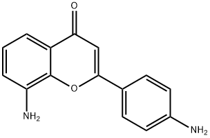 4H-1-Benzopyran-4-one,8-amino-2-(4-aminophenyl)-(9CI) Struktur