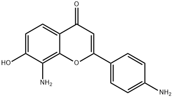 4H-1-Benzopyran-4-one,8-amino-2-(4-aminophenyl)-7-hydroxy-(9CI) Struktur