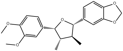 5-[(2S)-5α-(3,4-Dimethoxyphenyl)tetrahydro-3β,4α-dimethylfuran-2α-yl]-1,3-benzodioxole Struktur