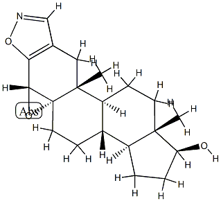 4alpha,5-epoxy-5alpha-androst-2-eno[2,3-d]isoxazol-17beta-ol   Struktur