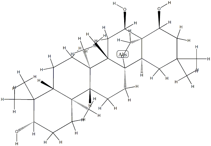 13,28-Epoxyoleanane-3β,16α,22α-triol Struktur