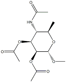 Methyl 2-O,3-O-diacetyl-4-(acetylamino)-4,6-dideoxy-α-D-mannopyranoside Struktur