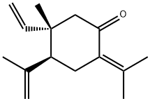 [4S,(+)]-2-Isopropylidene-4β-isopropenyl-5α-vinyl-5-methylcyclohexanone Struktur