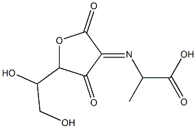 L-threo-3-Hexulosonic  acid,  2-[(1-carboxyethyl)imino]-2-deoxy-,  -gamma--lactone,  radical  ion(1-)  (9CI) Struktur