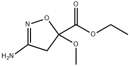 5-Isoxazolecarboxylicacid,3-amino-4,5-dihydro-5-methoxy-,ethylester(9CI) Struktur