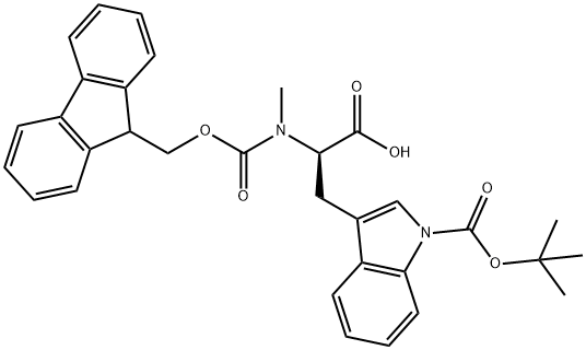 (9H-Fluoren-9-yl)MethOxy]Carbonyl N-Me-D-Trp(Boc)-OH Struktur