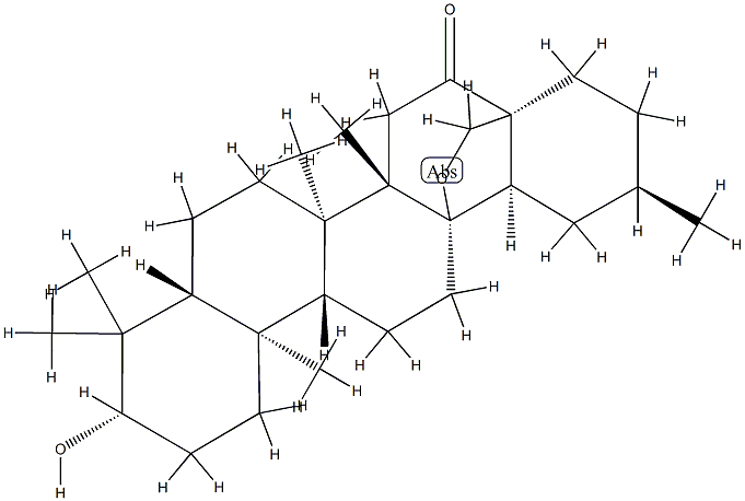 13,28-Epoxy-3β-hydroxy-30-noroleanan-16-one Struktur