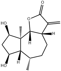 (3aS,6aβ,9bβ)-3aβ,4,5,6,6a,7,8,9,9a,9b-Decahydro-7β,9β-dihydroxy-6α,9aα-dimethyl-3-methyleneazuleno[4,5-b]furan-2(3H)-one Struktur