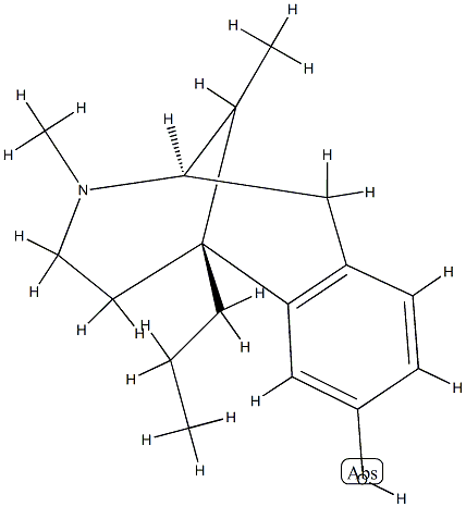 [2R,6R,(-)]-1,2,3,4,5,6-Hexahydro-3,11-dimethyl-6-propyl-2α,6α-methano-3-benzazocine-8-ol Struktur