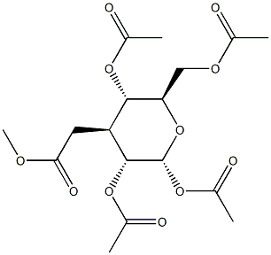 3-Deoxy-3-(hydroxymethyl)-α-D-glucopyranose pentaacetate Struktur