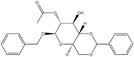 Benzyl 4-O,6-O-benzylidene-β-D-glucopyranoside 2-acetate Struktur