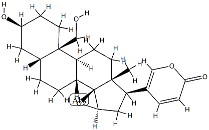 14,15β-Epoxy-3β,19-dihydroxy-5β-bufa-20,22-dienolide Struktur