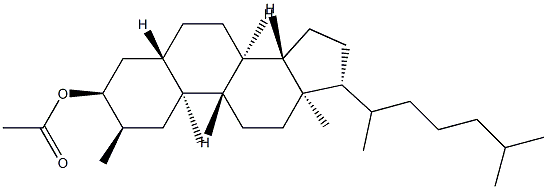 2α-Methyl-5α-cholestan-3α-ol acetate Struktur