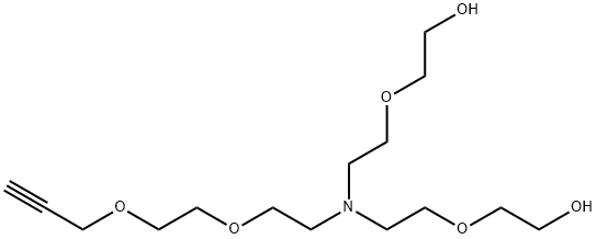 N-(Propargyl-PEG2)-N-bis(PEG1-alcohol) Struktur