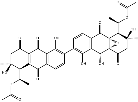 9-Deoxo-4aβ,9aβ-epoxy-4a,9a-dihydro-9β-hydroxyjulichrome Q 11,11'-diacetate Struktur