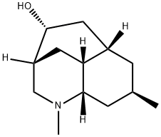 (3R,10R)-1,2,3β,4,4aβ,5β,6,7,8,8aβ-Decahydro-1,7β-dimethyl-3,5-ethanoquinolin-10-ol Struktur