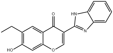 3-(1H-benzo[d]imidazol-2-yl)-6-ethyl-7-hydroxy-4H-chromen-4-one Struktur