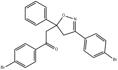 4'-Bromo-α-[3-(4-bromophenyl)-5-phenyl-2-isoxazolin-5-yl]acetophenone Struktur